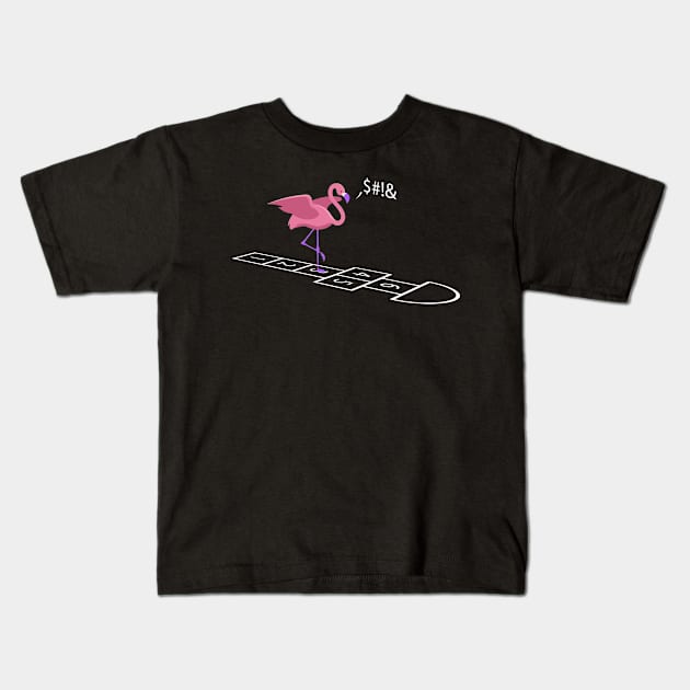 Flamingo Hopscotch - Funny Gift Kids T-Shirt by CaptainHobbyist